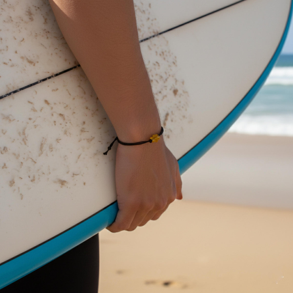 Sea Glass Waxed Cord Bracelet