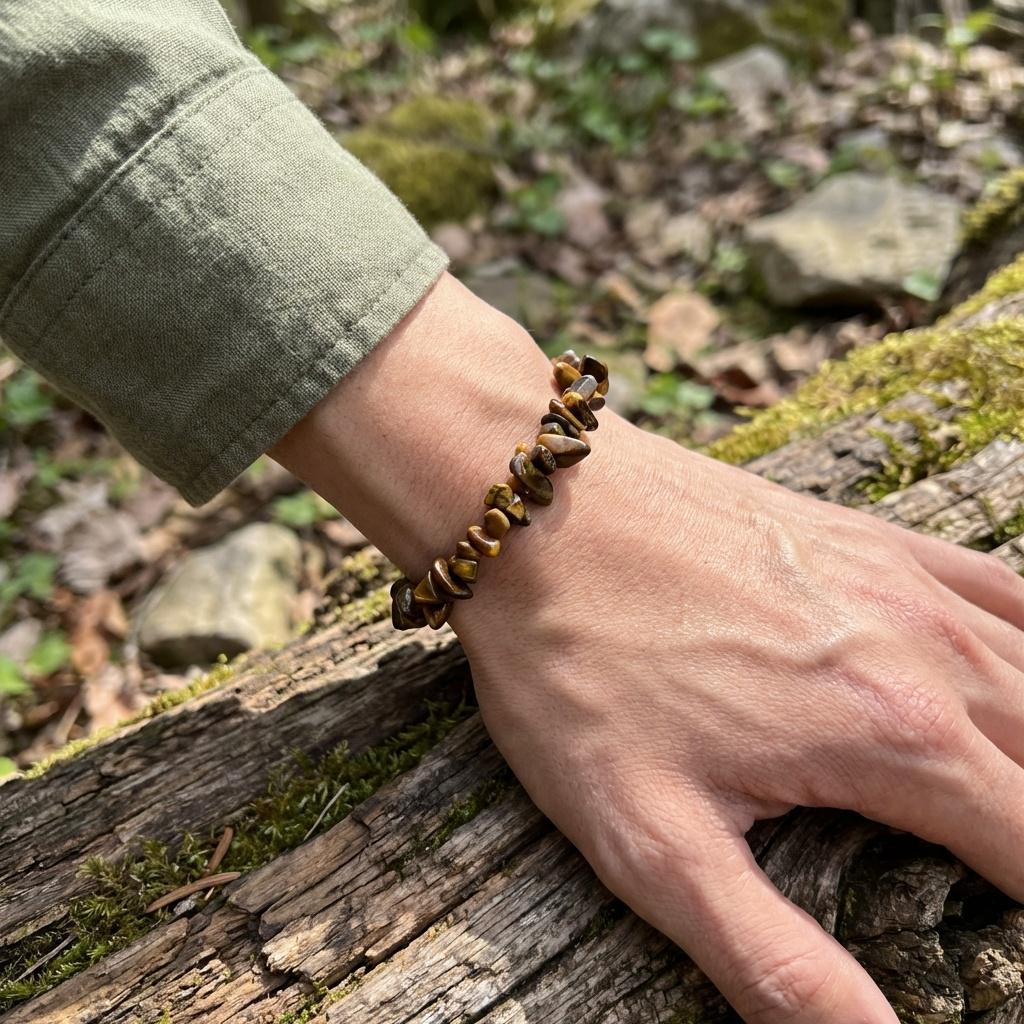 Tiger's Eye Chip Stretch Bracelet