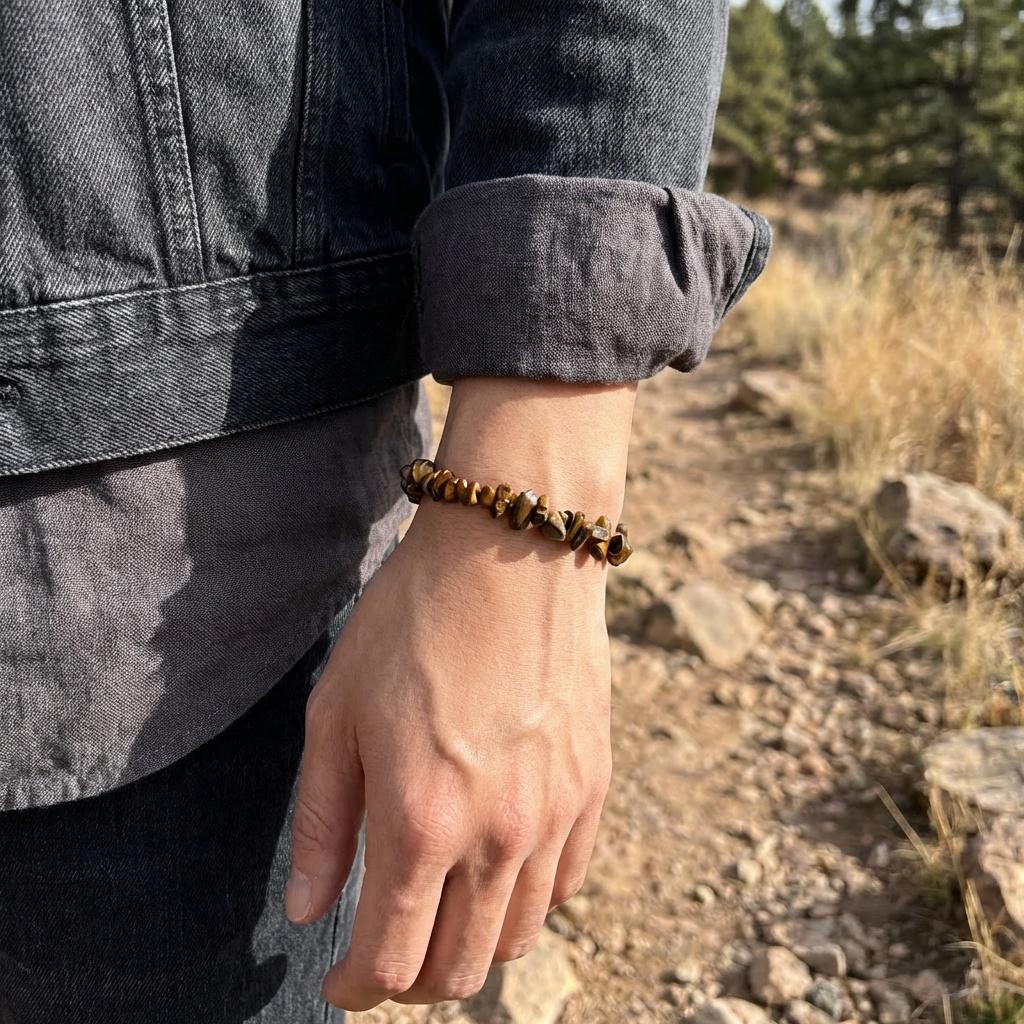 Tiger's Eye Chip Stretch Bracelet