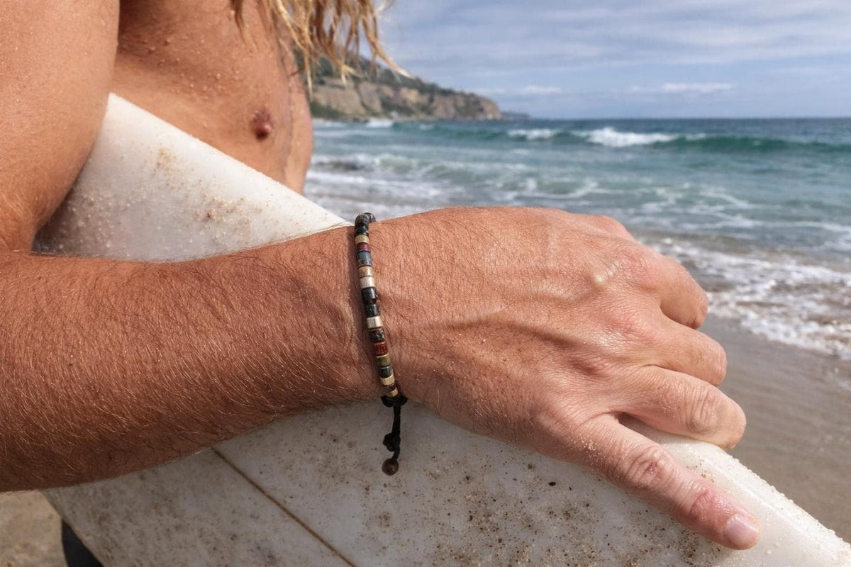 Jasper Disc Bead Macrame Bracelet