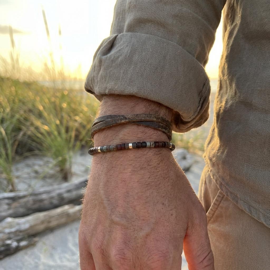 Jasper Disc Bead Macrame Bracelet