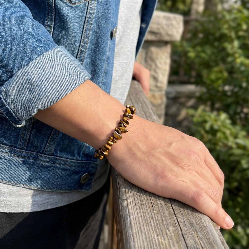 Tiger's Eye Chip Stretch Bracelet