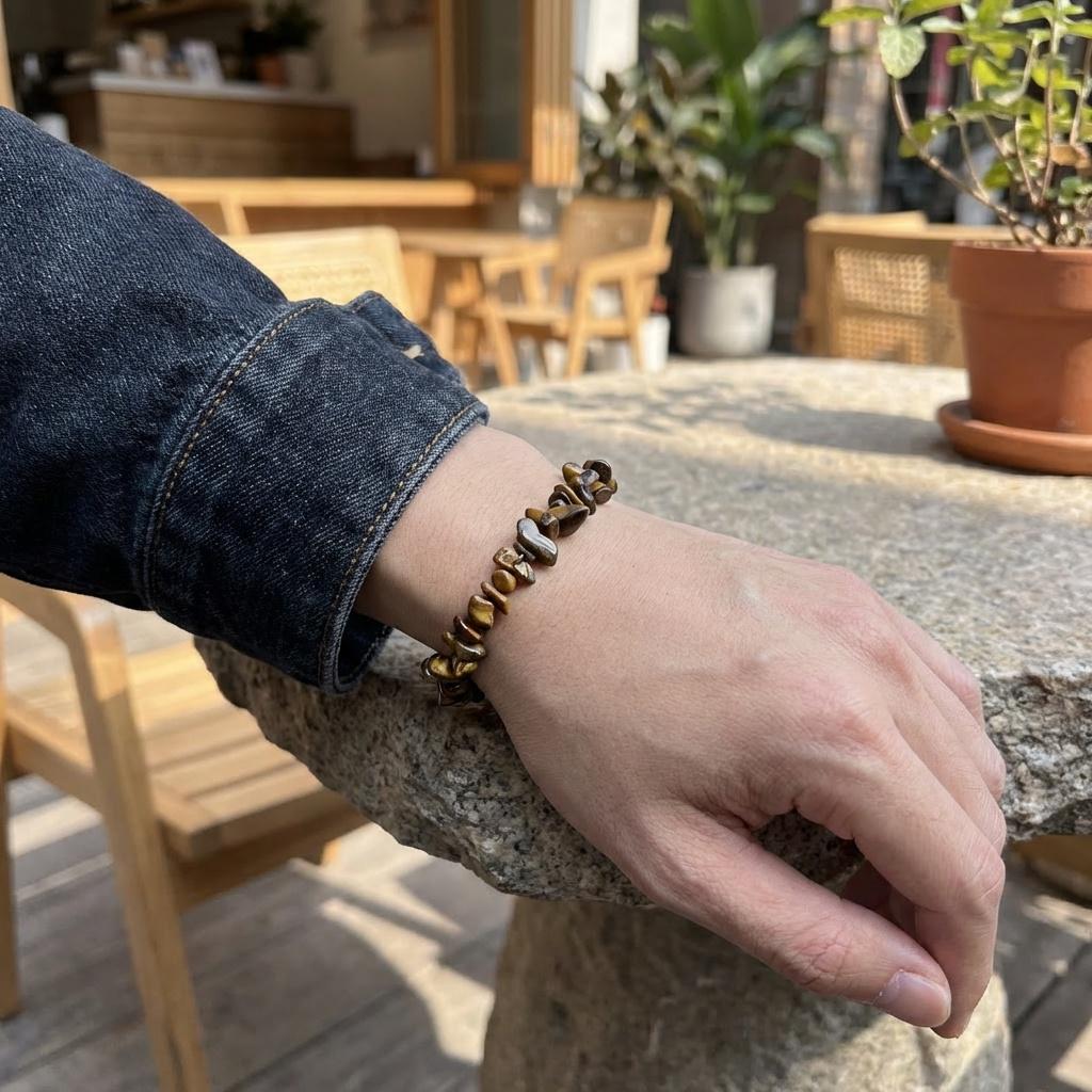 Tiger's Eye Chip Stretch Bracelet