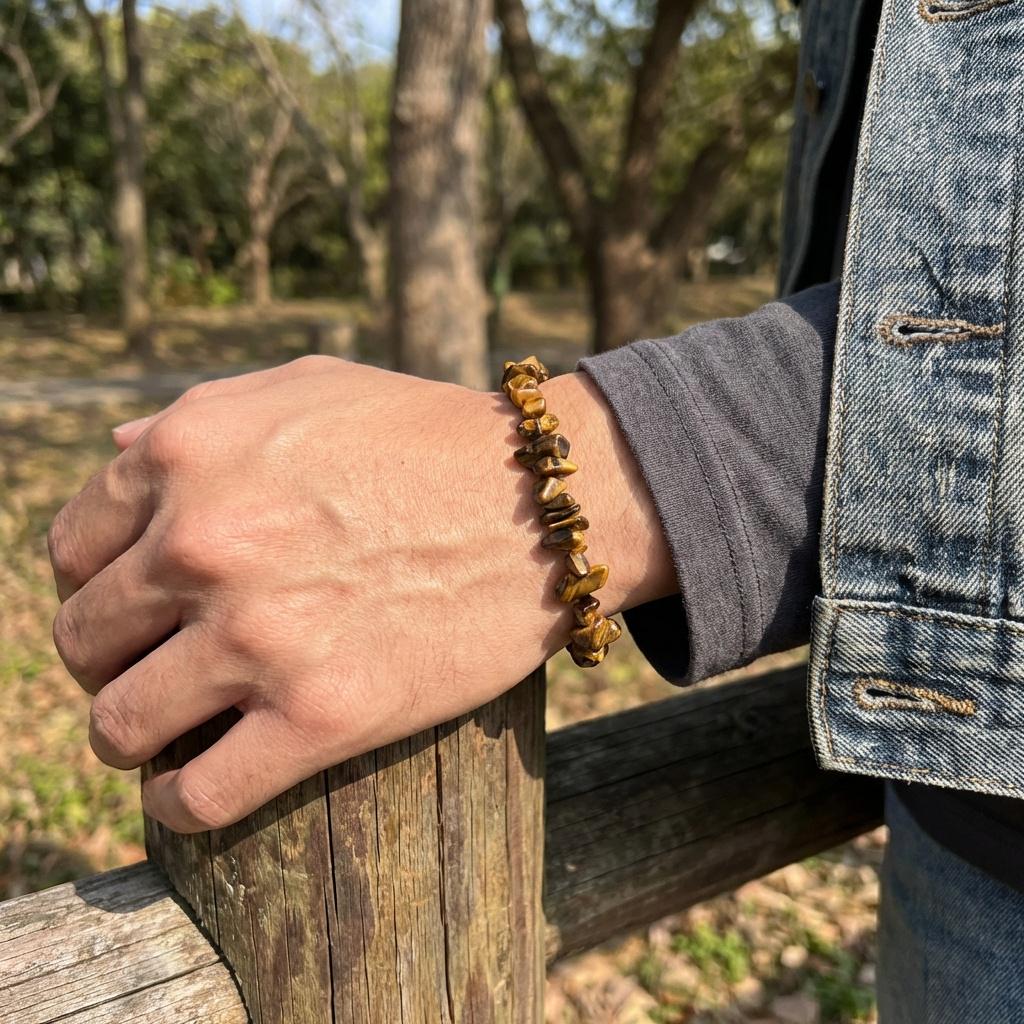 Tiger's Eye Chip Stretch Bracelet