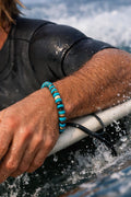 Turquoise and Coconut Shell Disc Bracelet