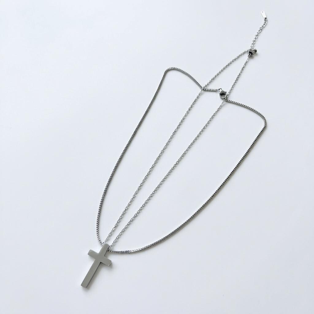 Stainless Steel Cross Pendant Necklace