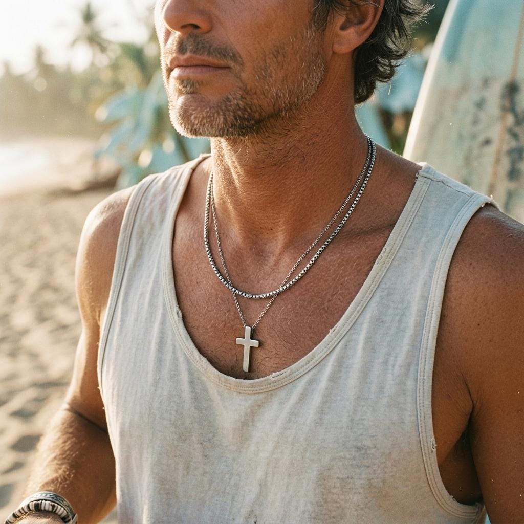 Stainless Steel Cross Pendant Necklace