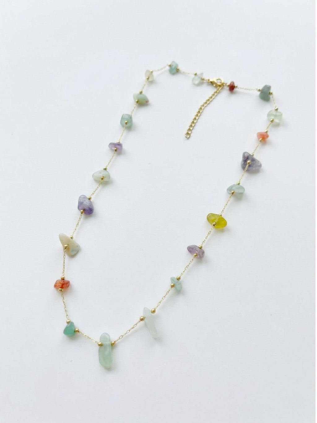 7 Chakra Stone Chip Necklace