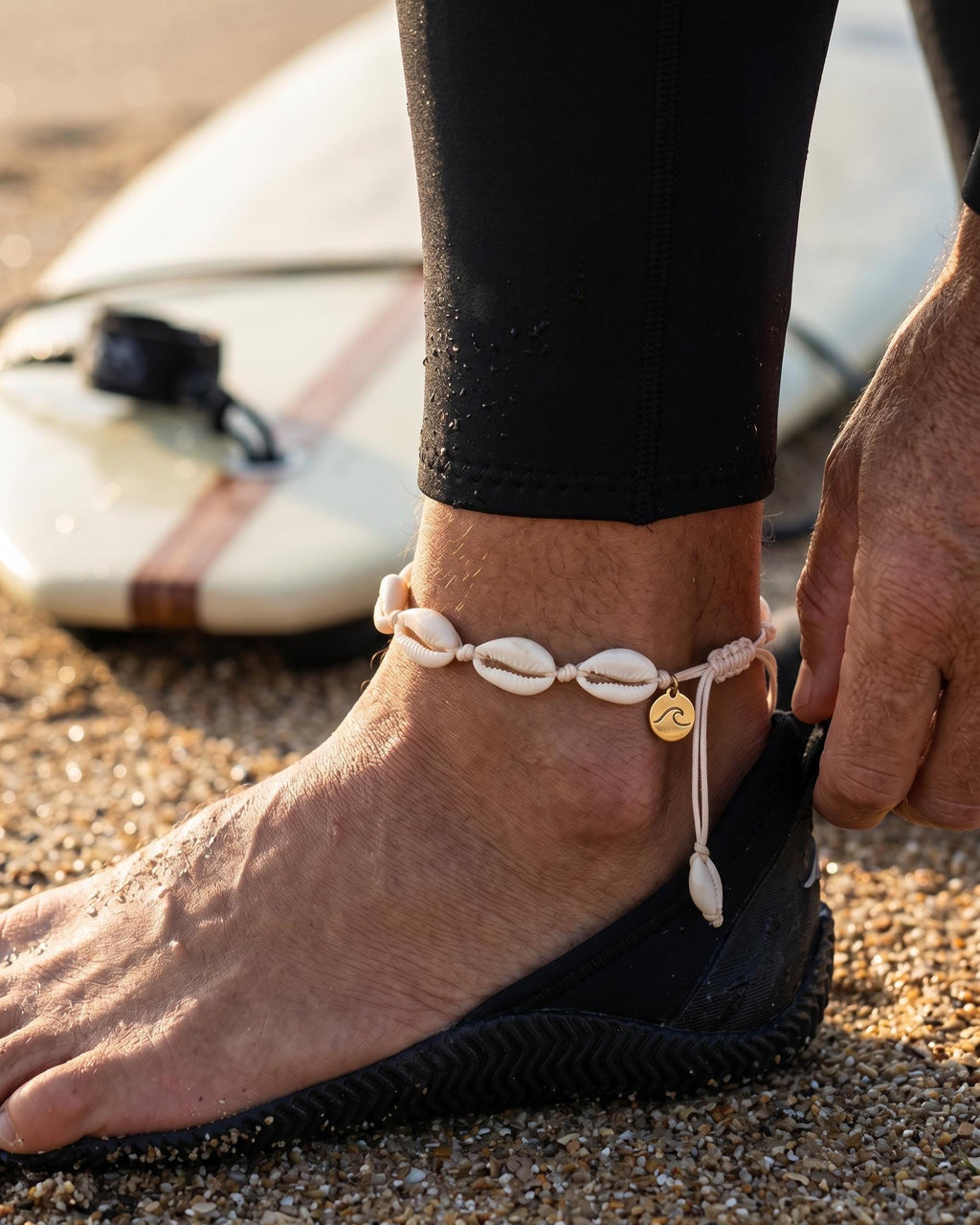 Cowrie Shell Cord Anklet