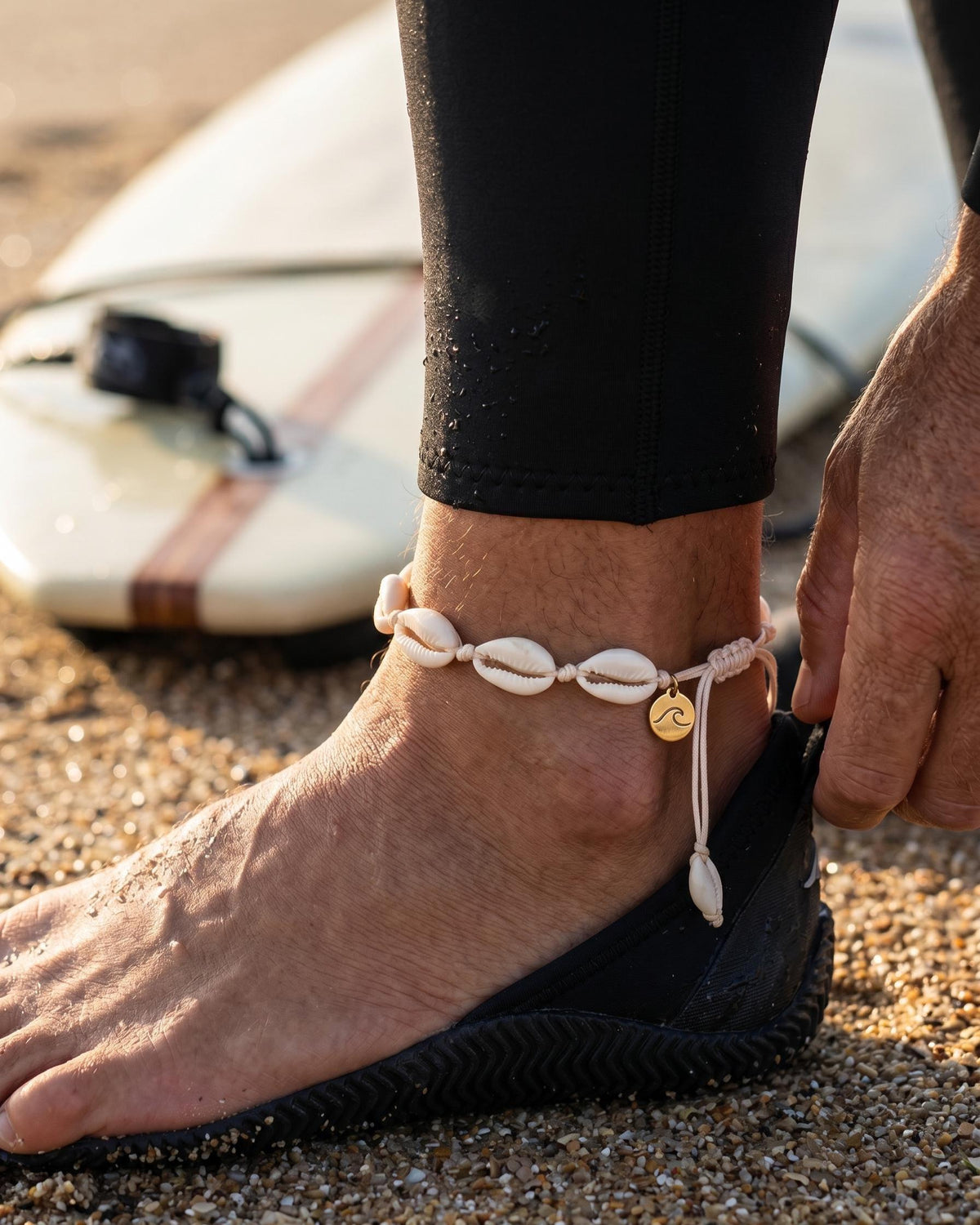 Cowrie Shell Cord Anklet