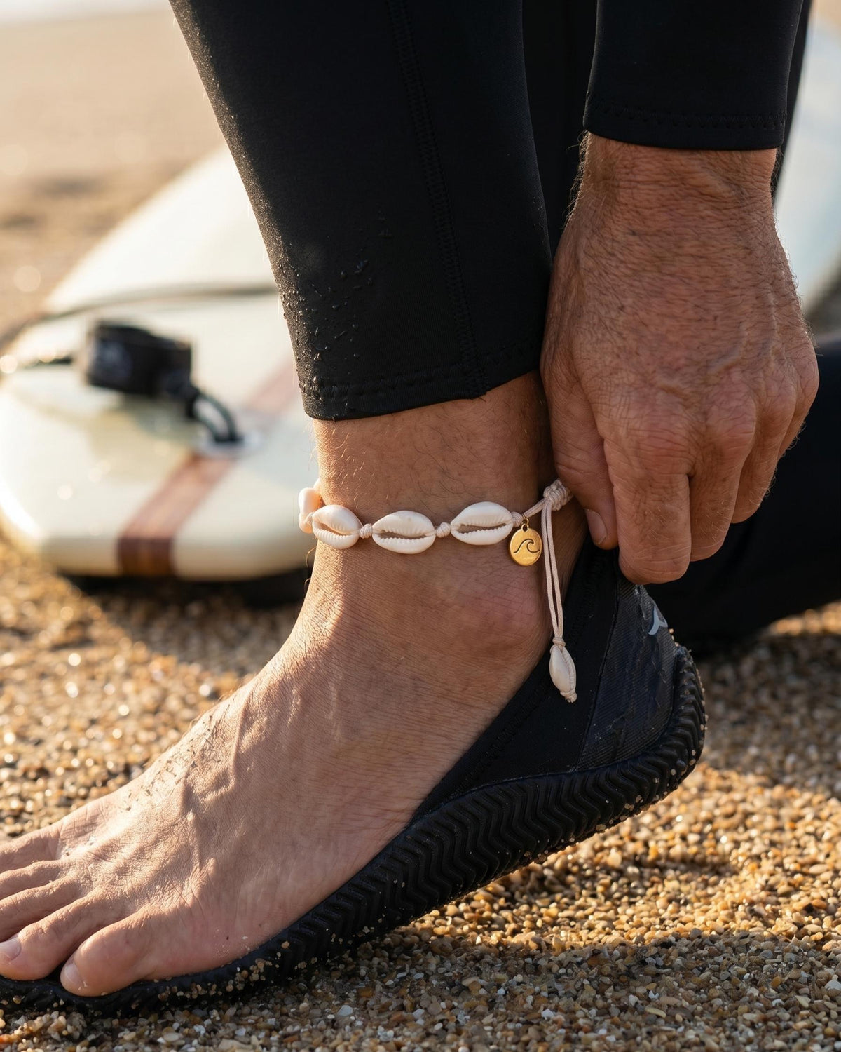 Cowrie Shell Cord Anklet