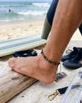 Coconut Shell and Wood Bead Anklet