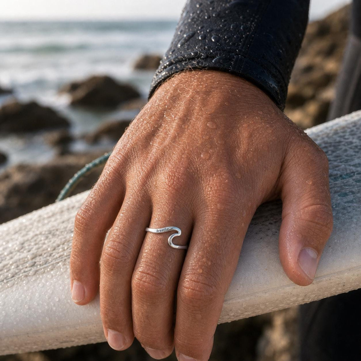 Engravable Open Wave Ring