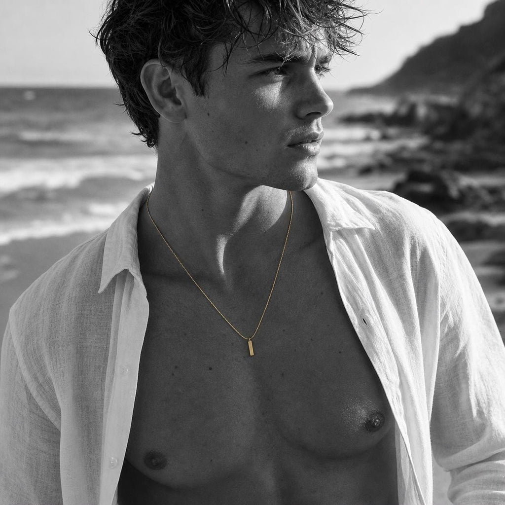 Engravable Gold Bar Necklace