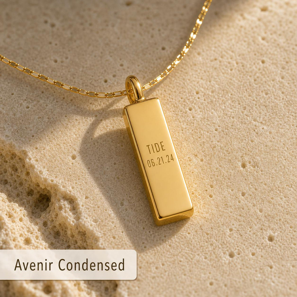 Engravable Gold Bar Necklace