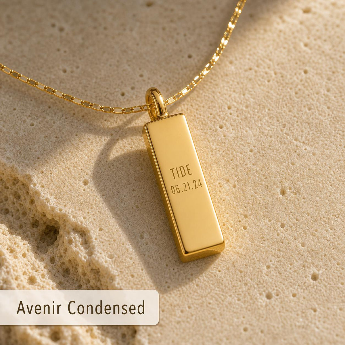 Engravable Gold Bar Necklace