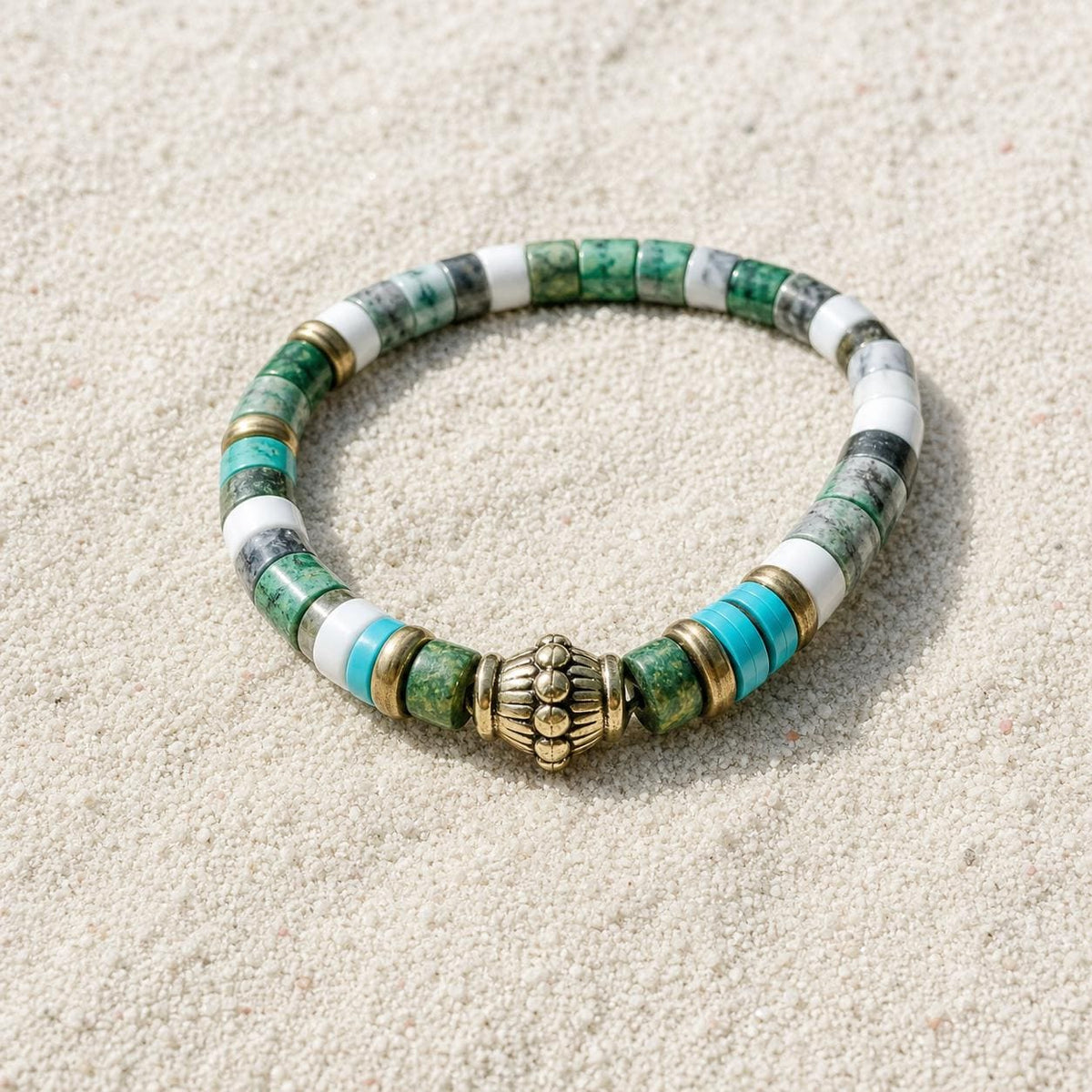 Black Bead and Braided Leather Bracelet Set