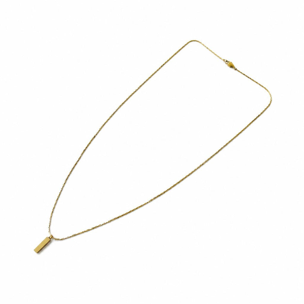 Engravable Gold Bar Necklace