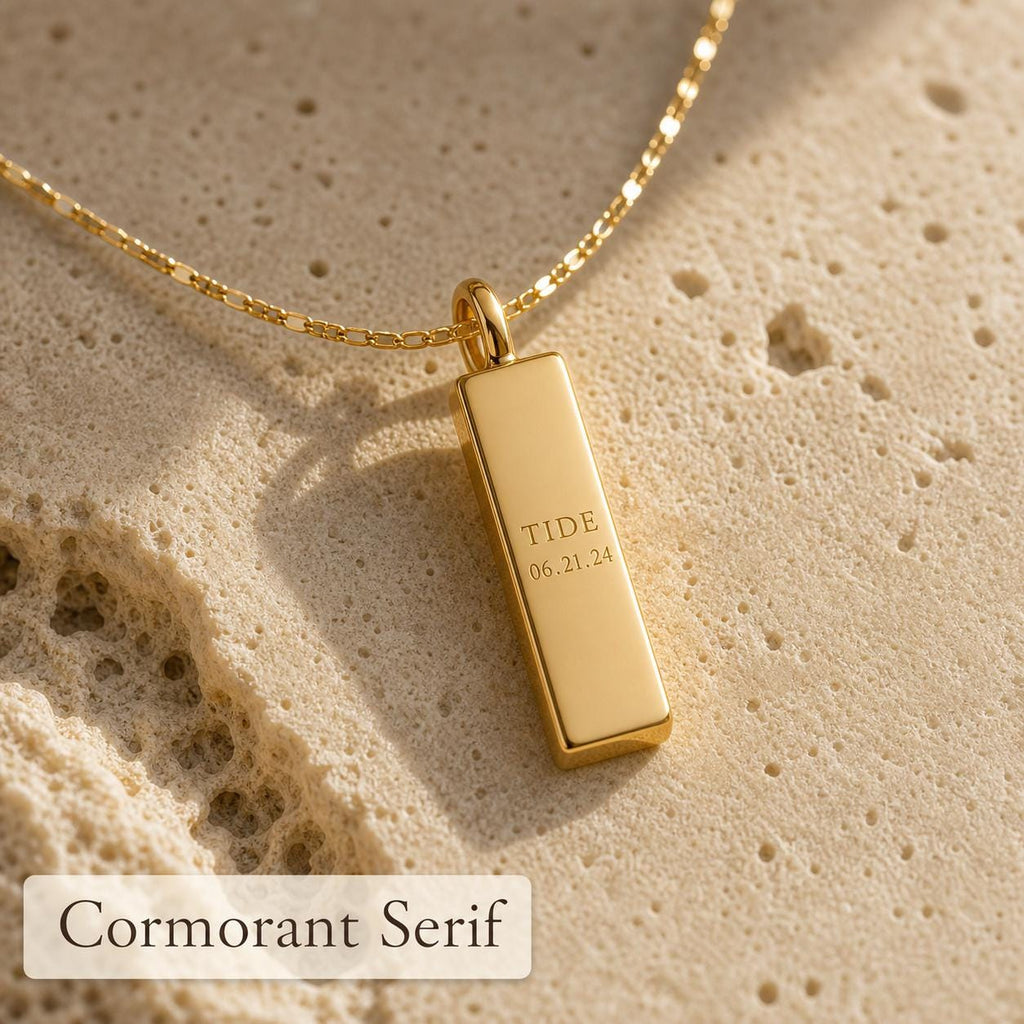 Engravable Gold Bar Necklace