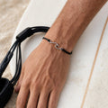 Fishhook Wave Charm Cord Bracelet