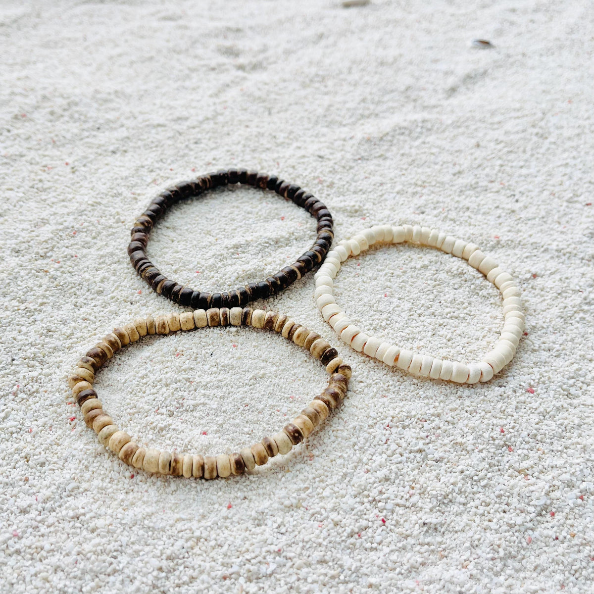 Raw Coconut Shell Stretch Bracelet