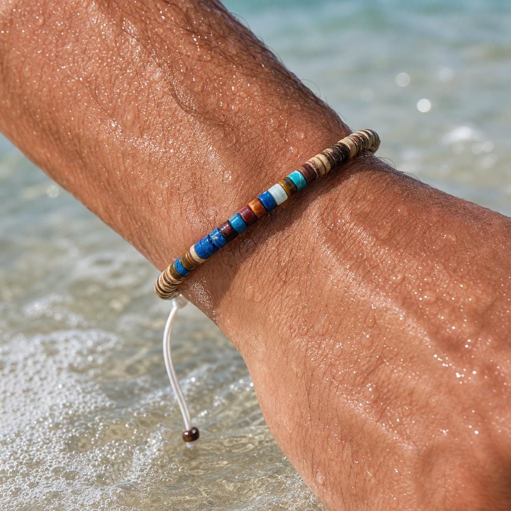 Coconut Shell Disc Bead Cord Bracelet