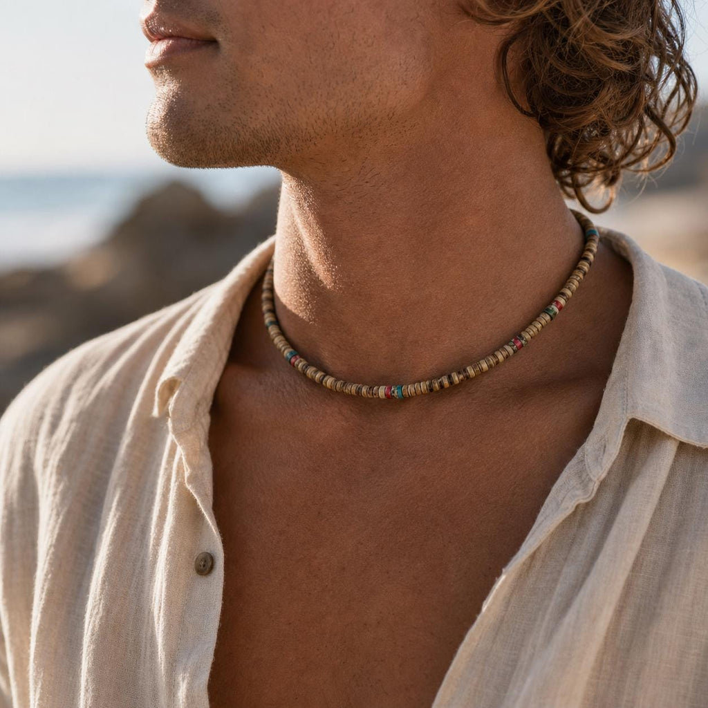 Coconut Shell Heishi Bead Choker