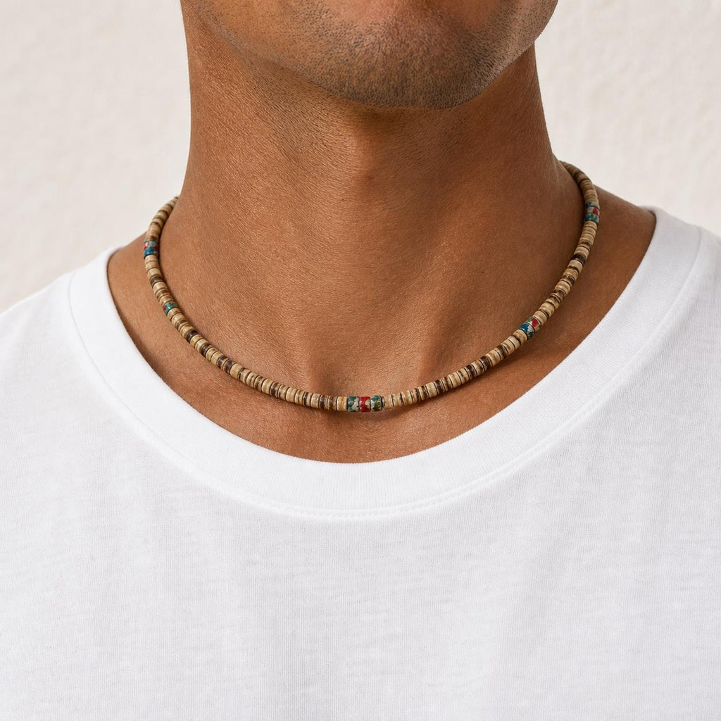 Coconut Shell Heishi Bead Choker