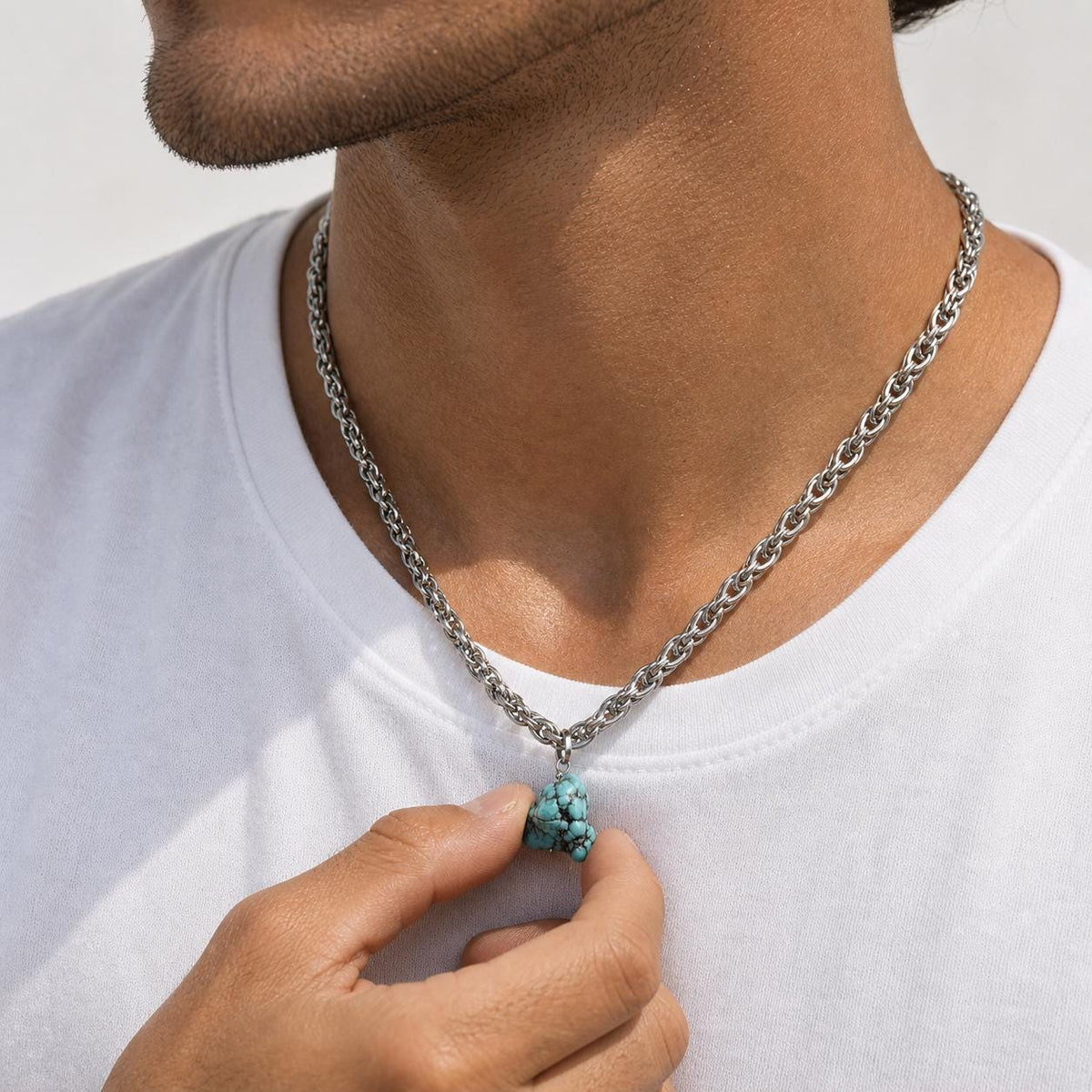 Turquoise Nugget Pendant Necklace