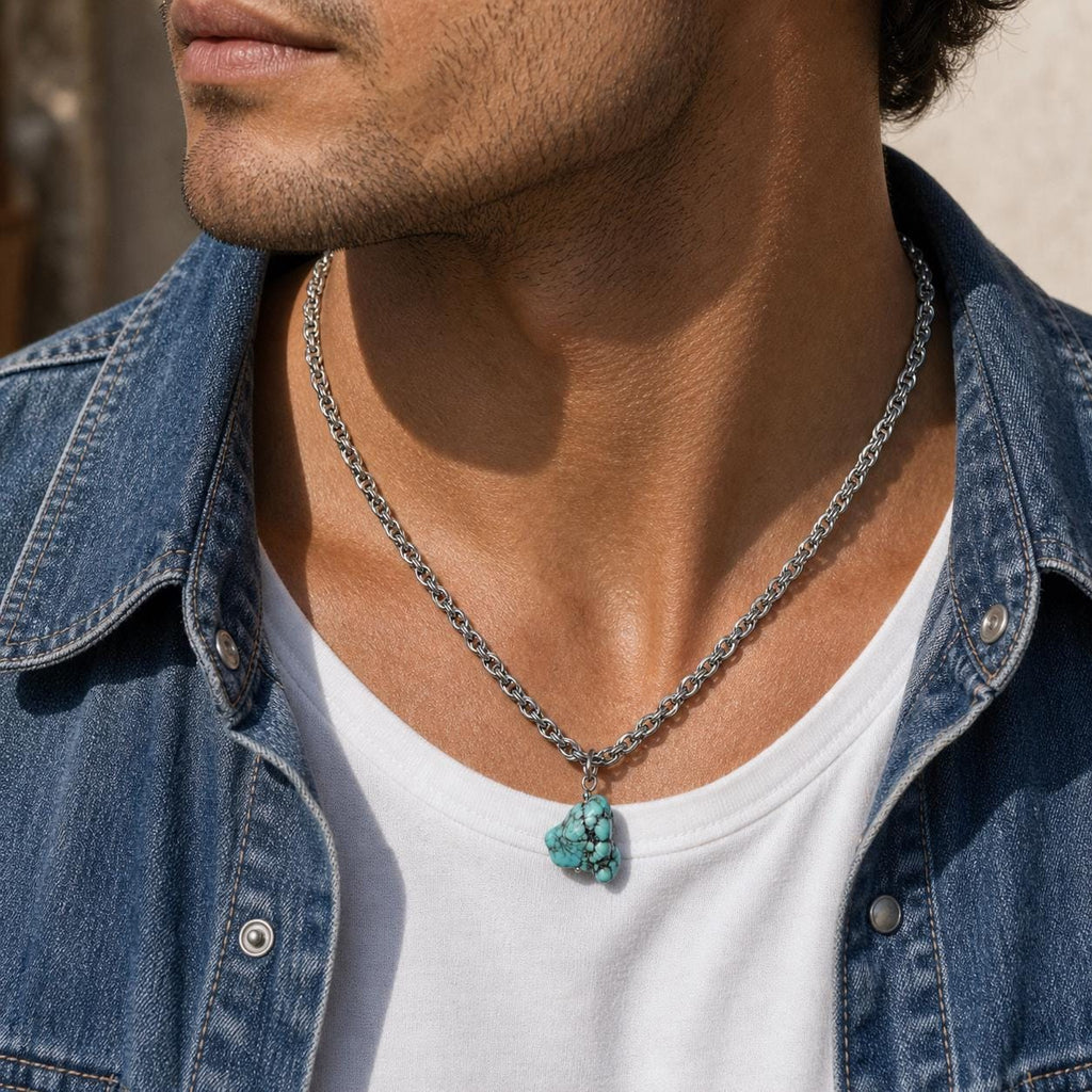 Turquoise Nugget Pendant Necklace