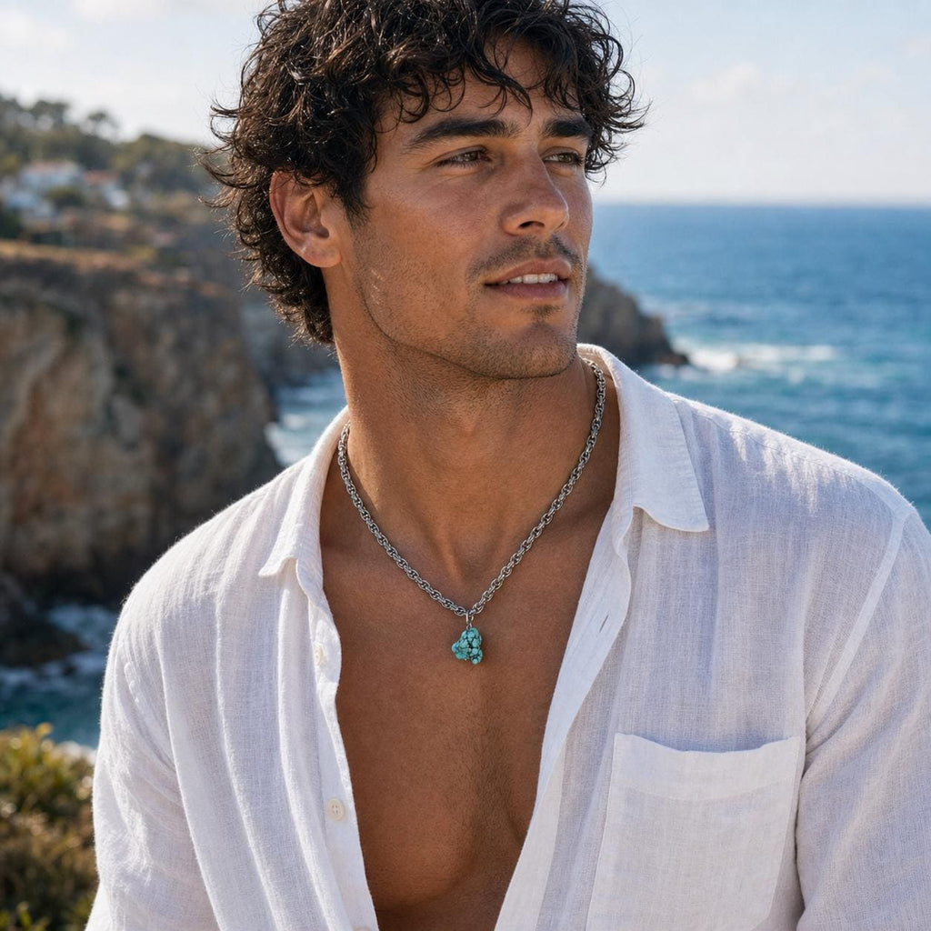Turquoise Nugget Pendant Necklace