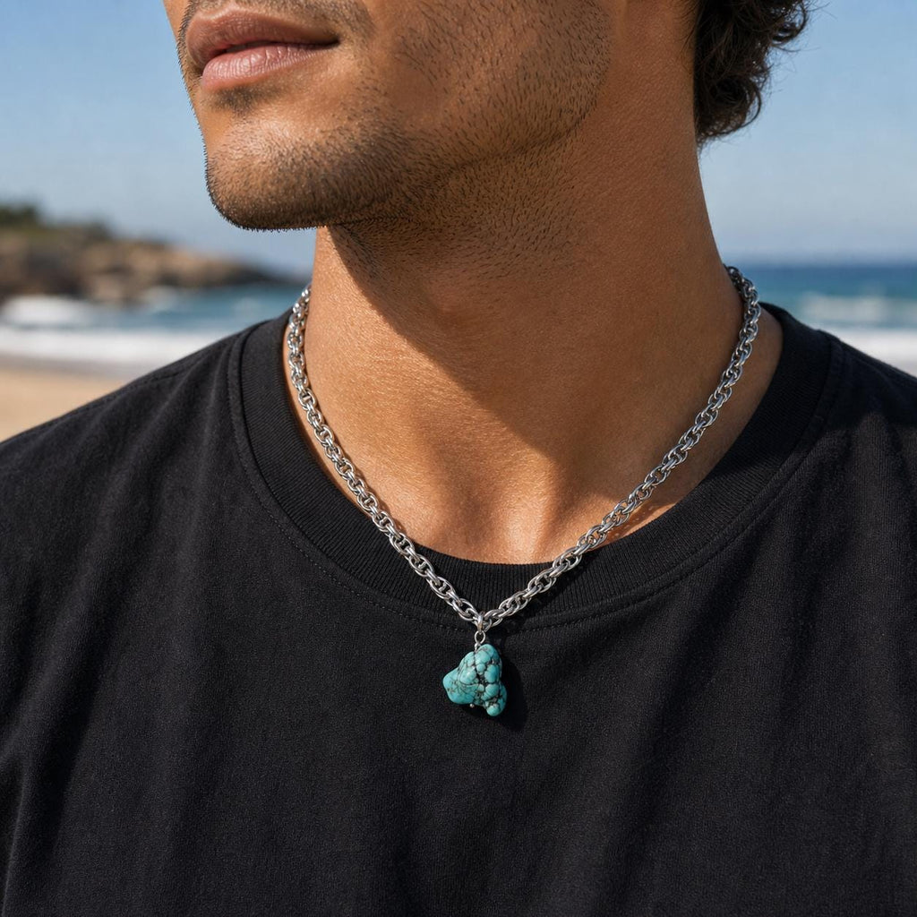 Turquoise Nugget Pendant Necklace