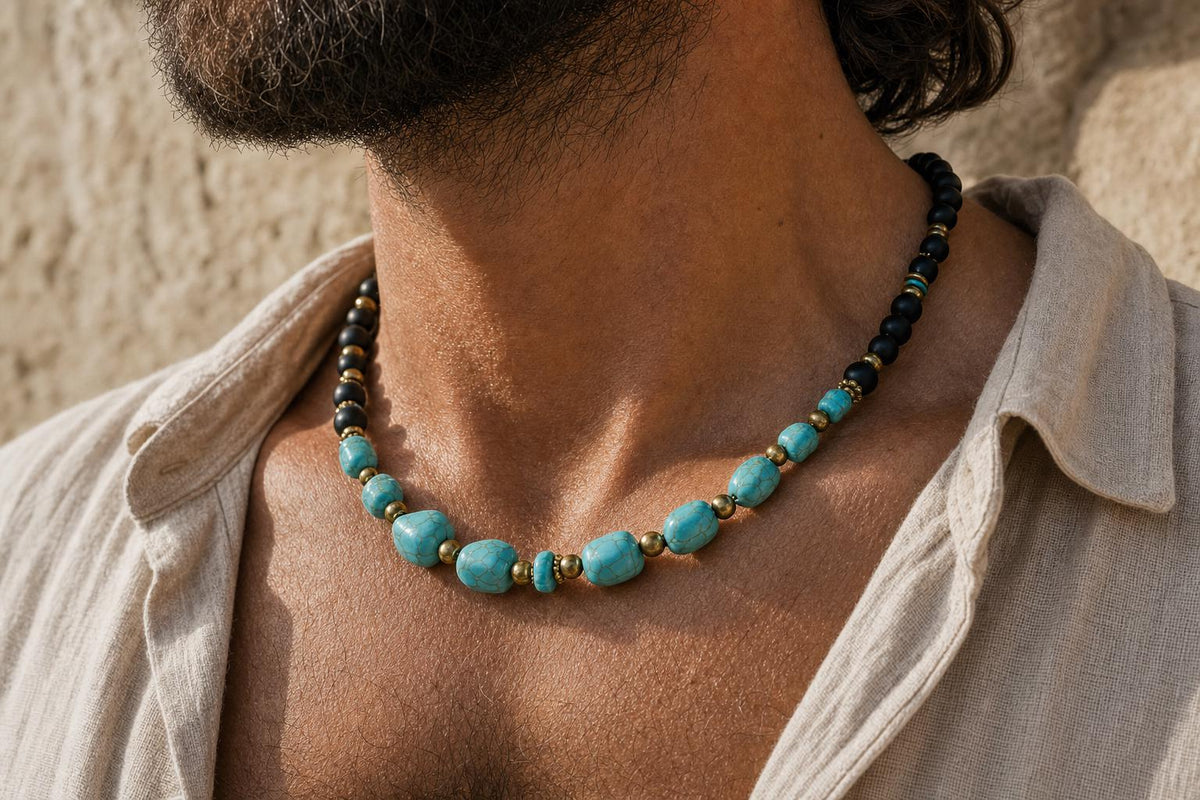 Turquoise-Style Nugget Bead Necklace