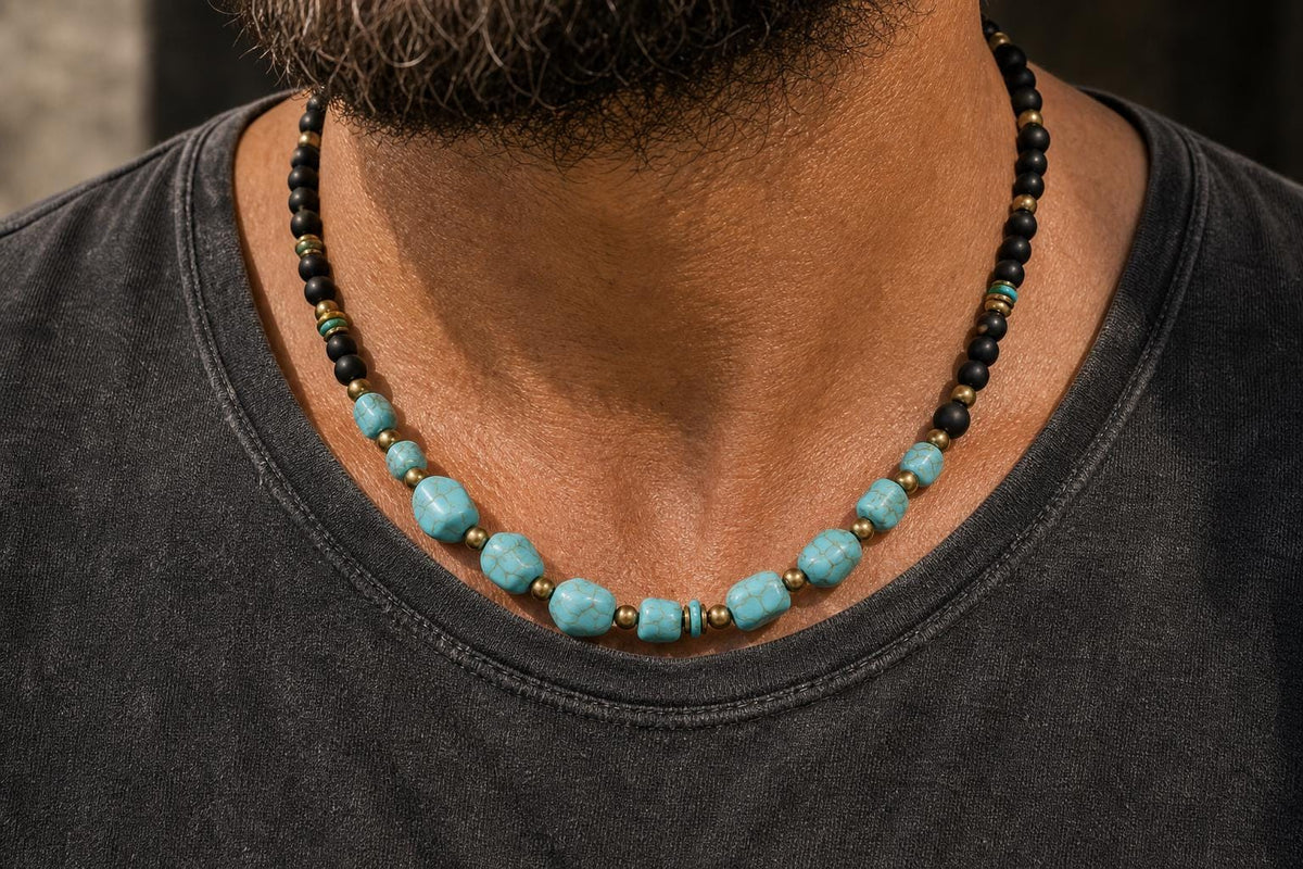 Turquoise-Style Nugget Bead Necklace