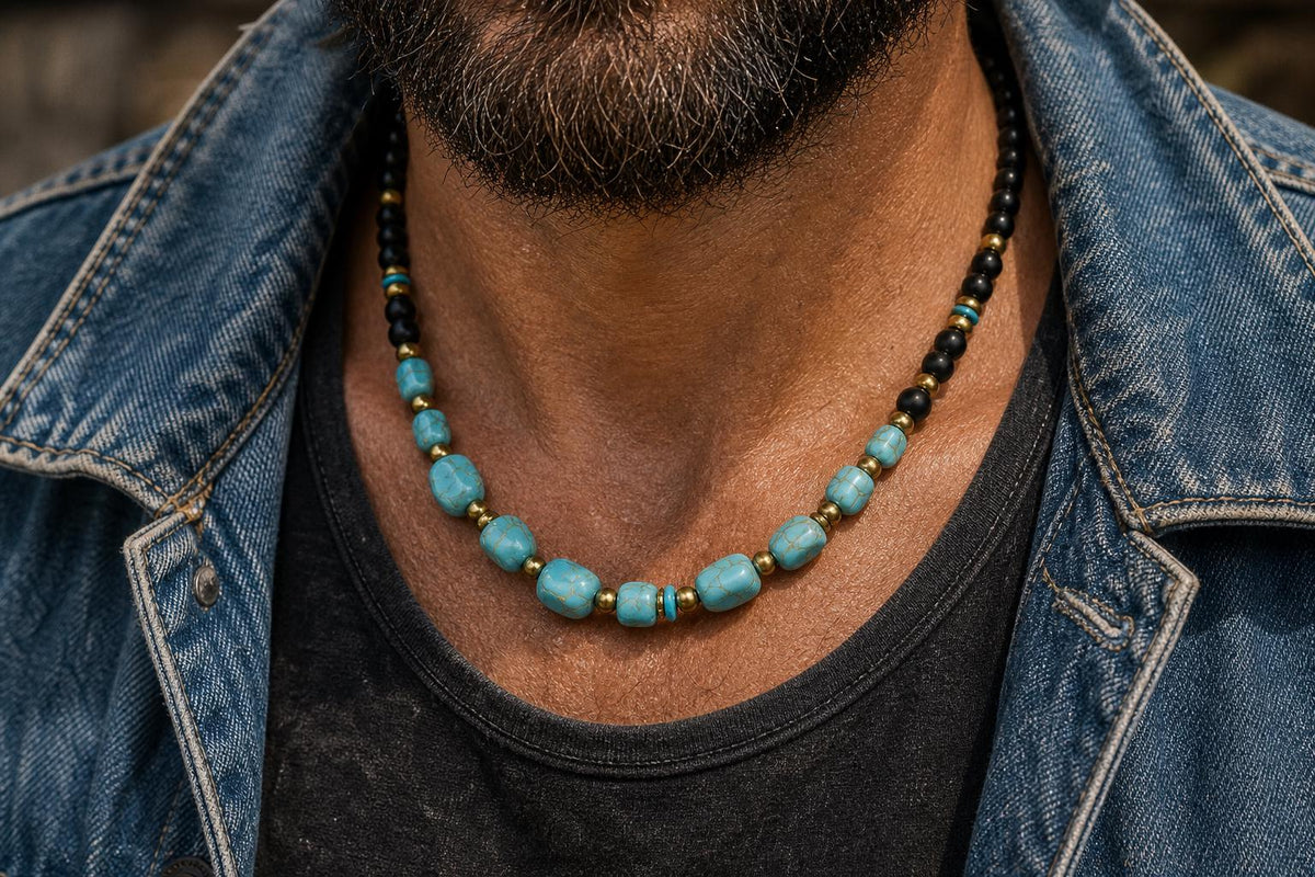Turquoise-Style Nugget Bead Necklace