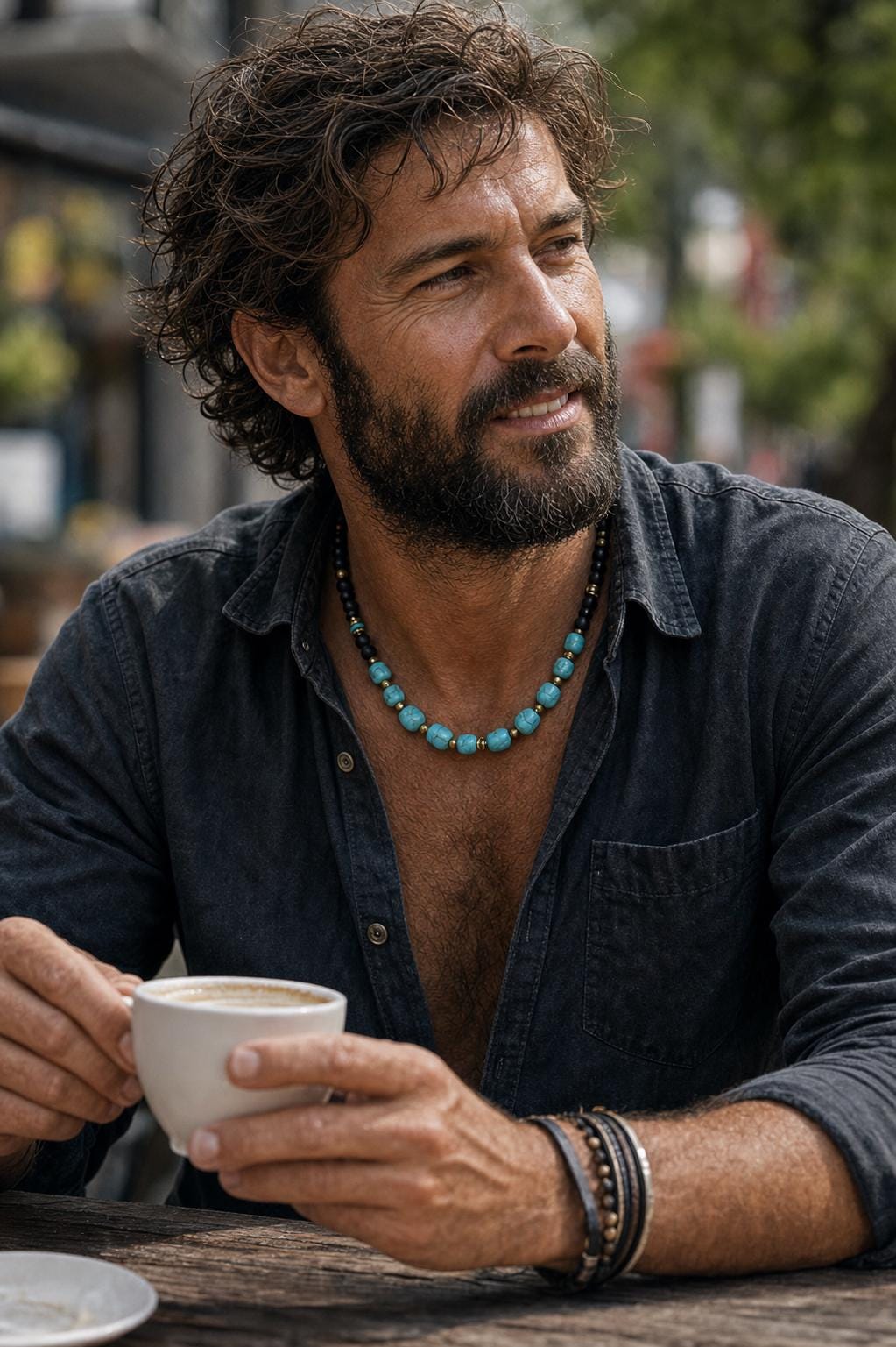 Turquoise-Style Nugget Bead Necklace