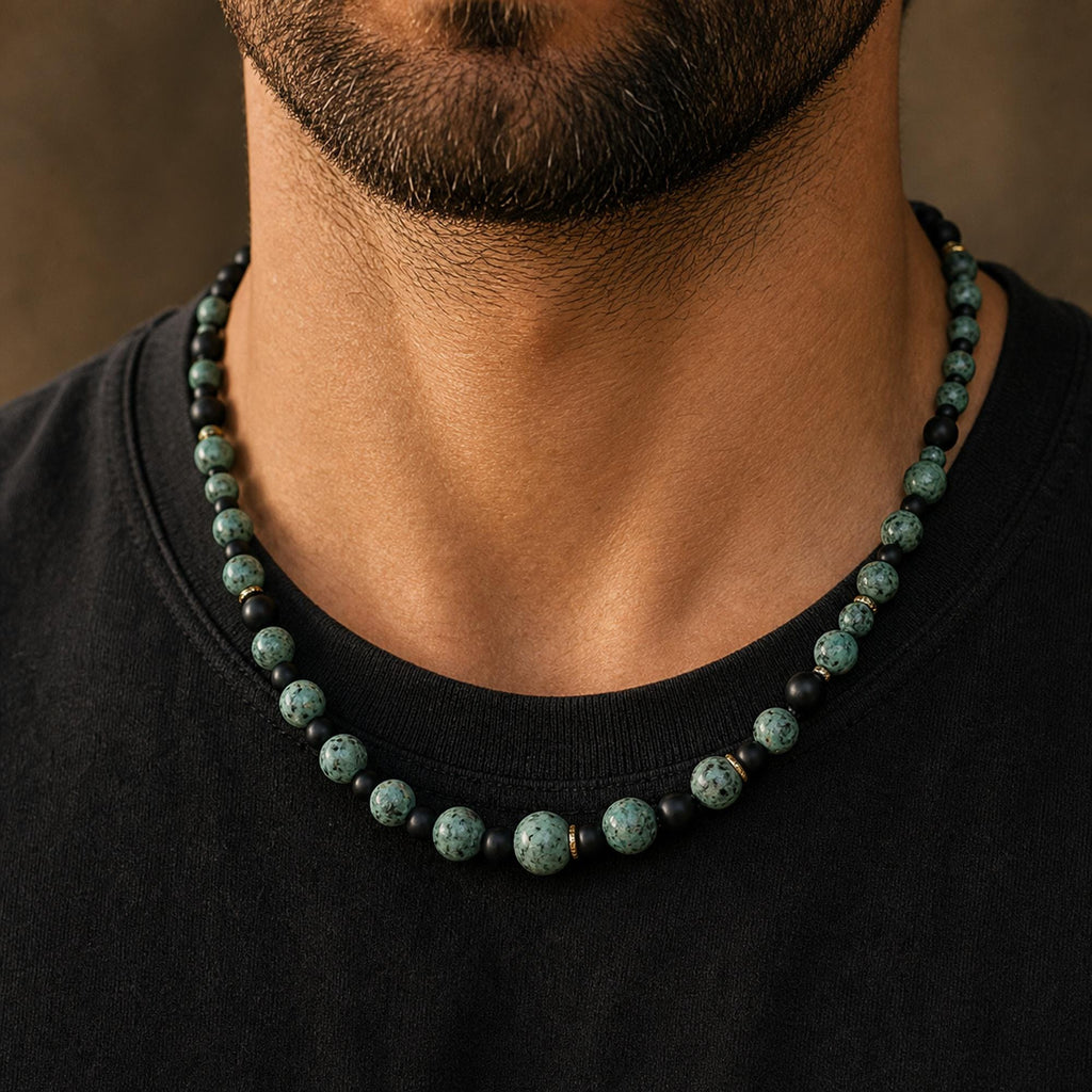 Green Turquoise-Style Bead Choker