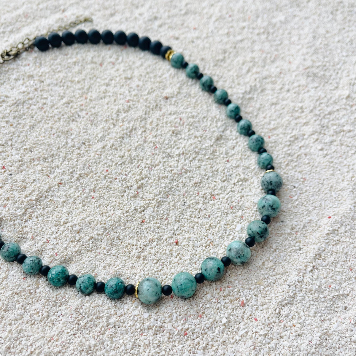 Green Turquoise-Style Bead Choker