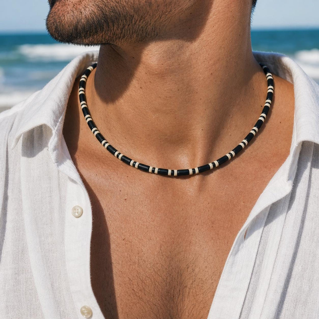 Matte Black Tube Bead Choker