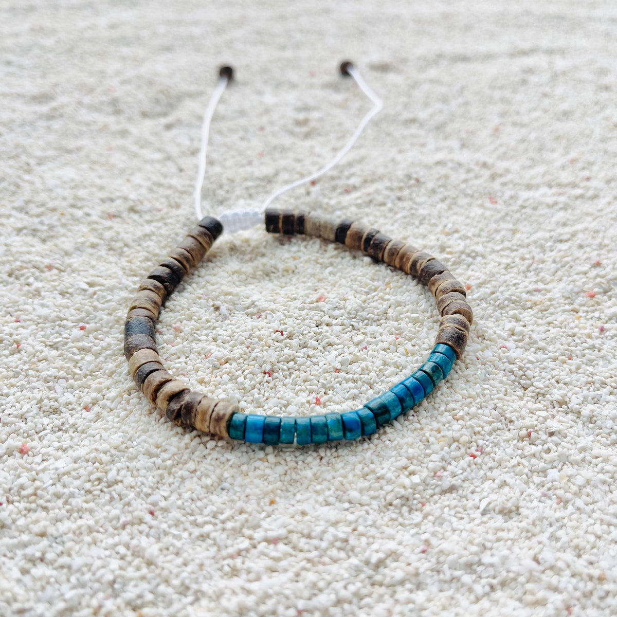 Turquoise-Tone Heishi Cord Bracelet