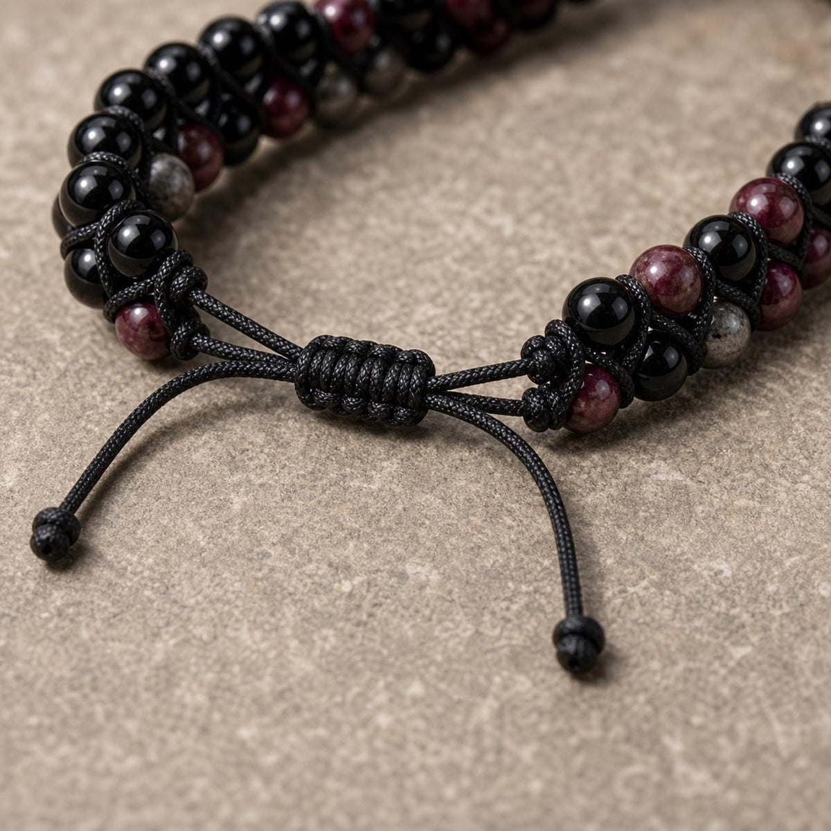 Garnet and Labradorite Bead Bracelet