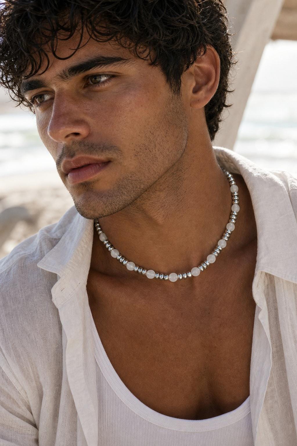 Cat Eye Glass Bead Necklace