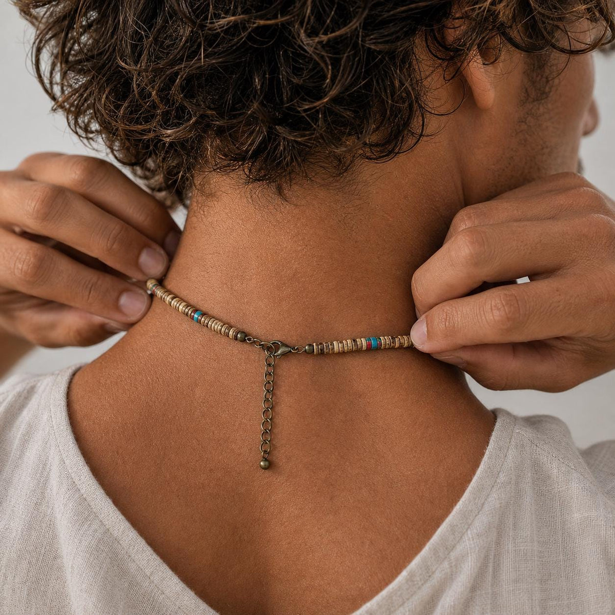 Coconut Shell Heishi Bead Choker