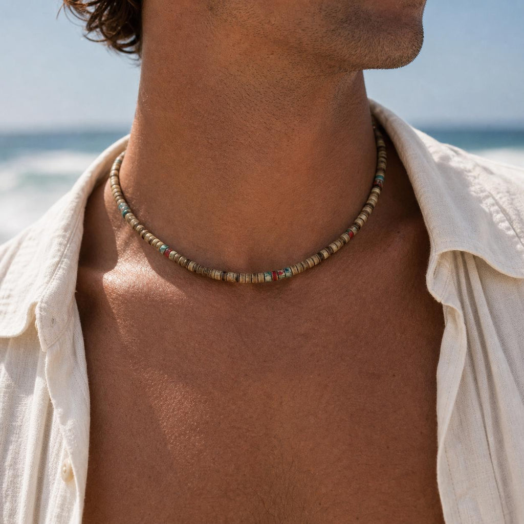 Coconut Shell Heishi Bead Choker