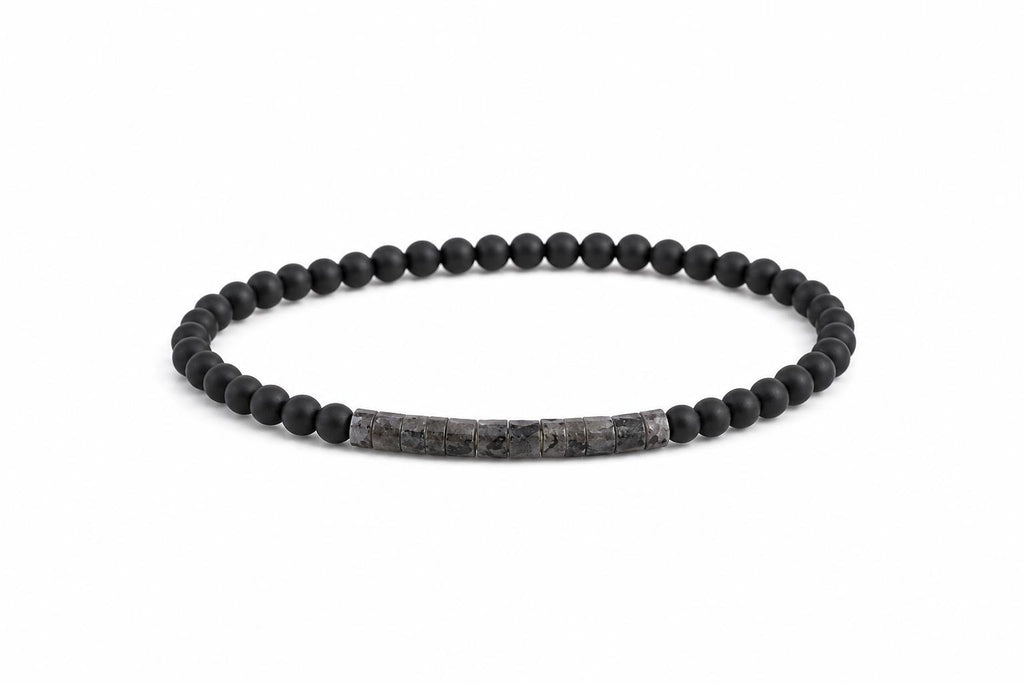 Slim Matte Black Stone Bracelet