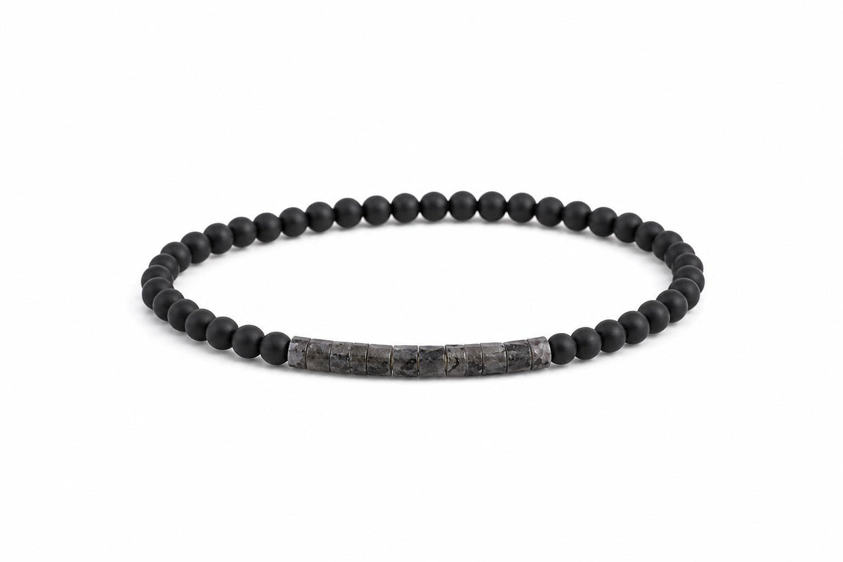 Slim Matte Black Stone Bracelet