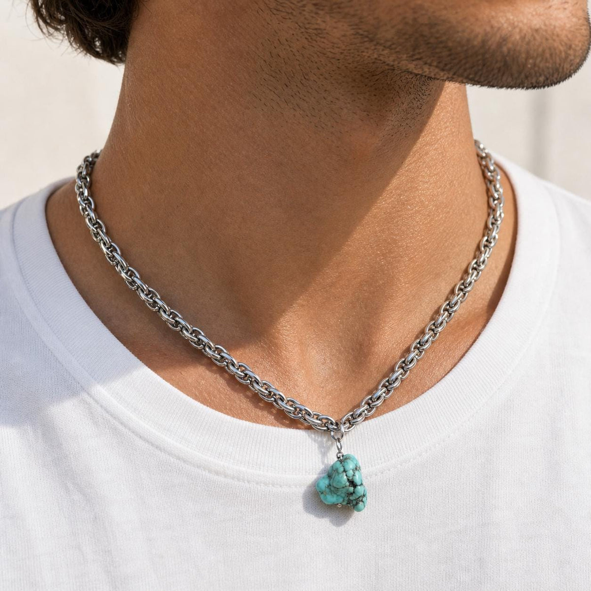 Turquoise Nugget Pendant Necklace