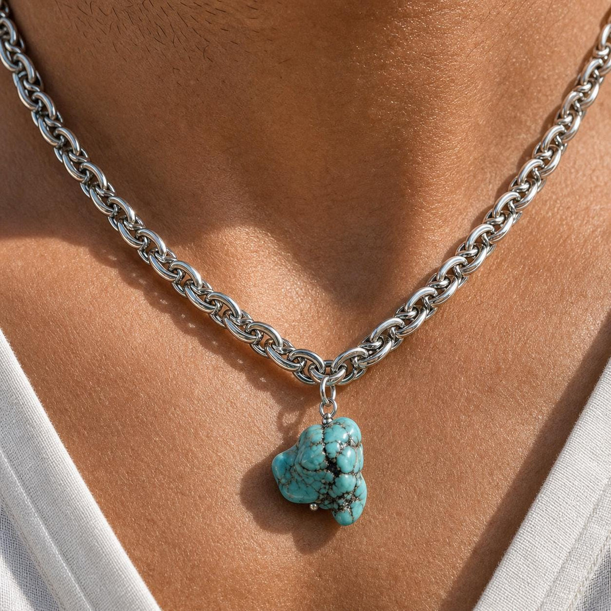 Turquoise Nugget Pendant Necklace