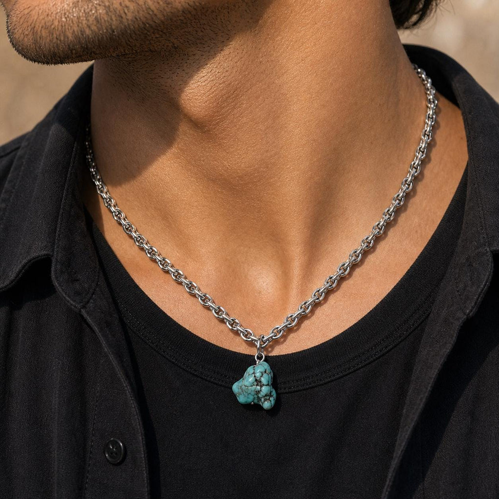 Turquoise Nugget Pendant Necklace