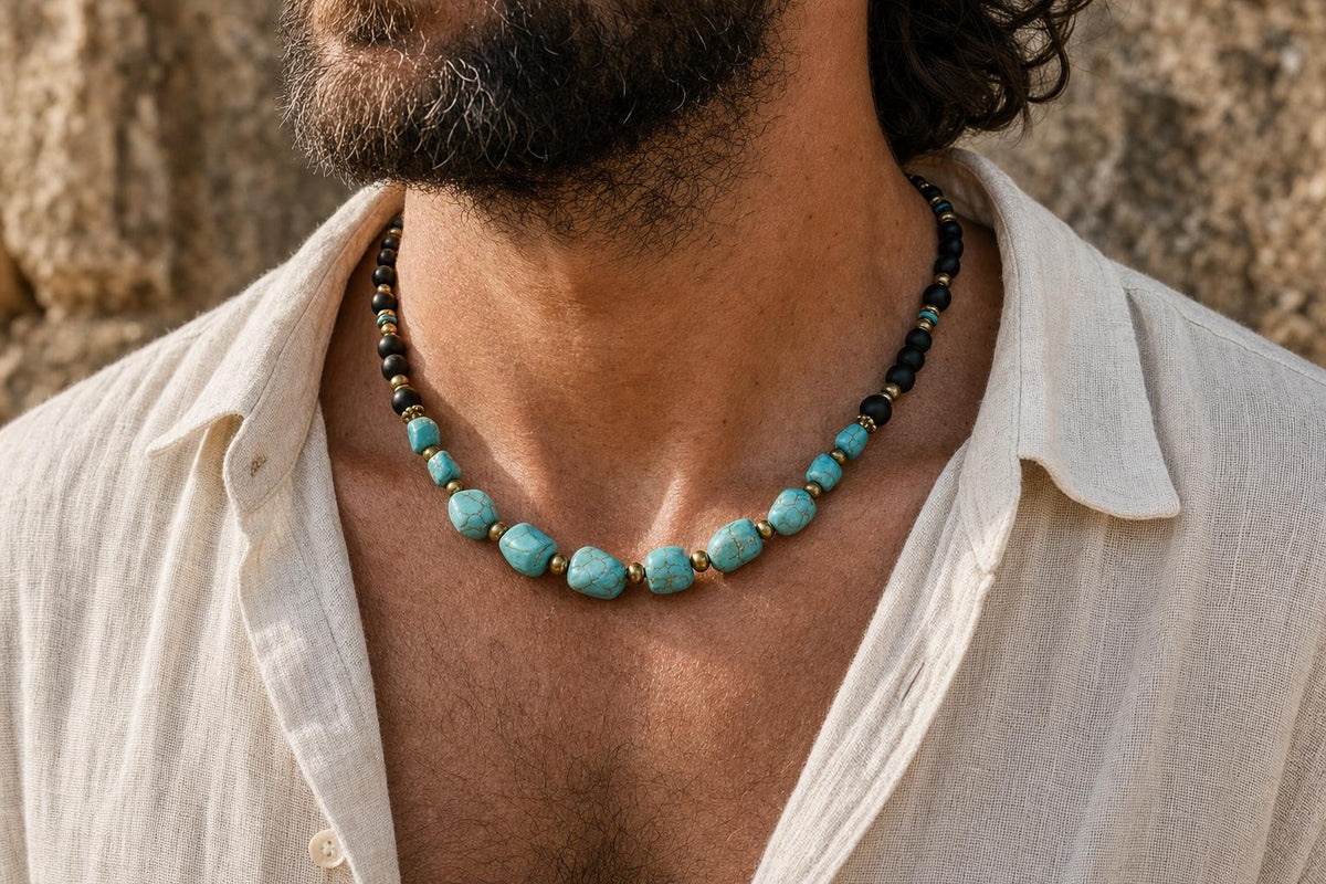 Turquoise-Style Nugget Bead Necklace